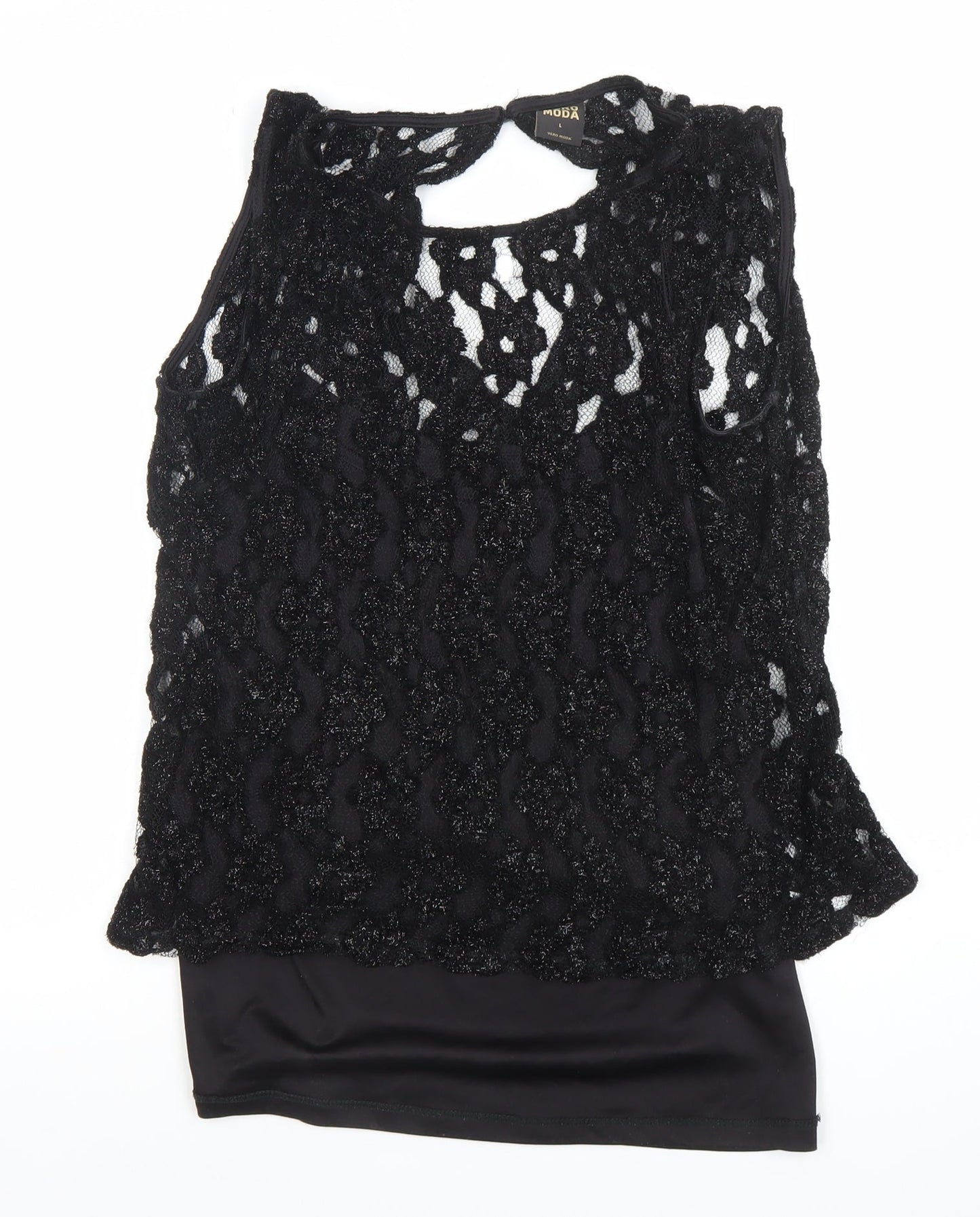 Womens UK Size L VERO MODA Black Camisole Blouse