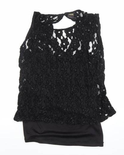 Womens UK Size L VERO MODA Black Camisole Blouse