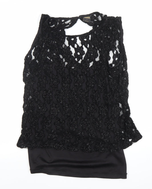 Womens UK Size L VERO MODA Black Camisole Blouse