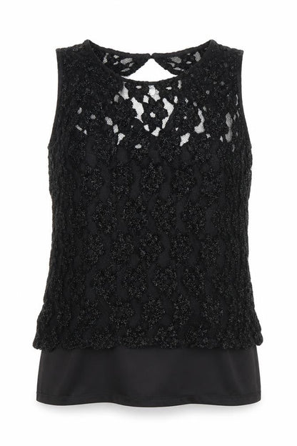 Womens UK Size L VERO MODA Black Camisole Blouse