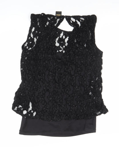Womens UK Size L VERO MODA Black Camisole Blouse