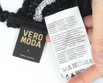 Womens UK Size L VERO MODA Black Camisole Blouse