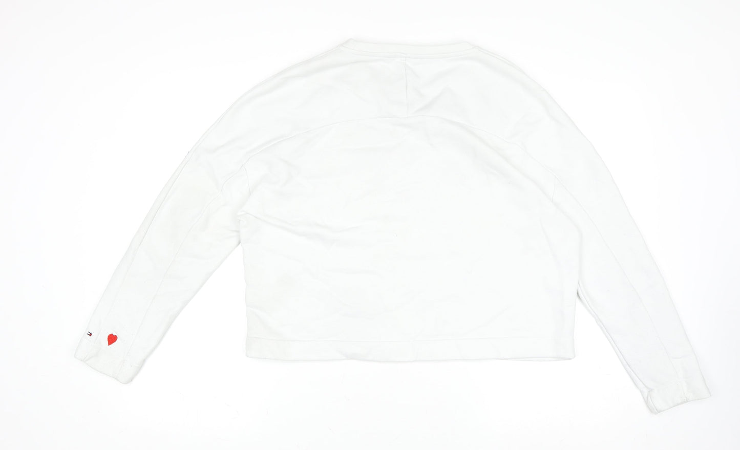 Womens UK Size L Tommy Hilfiger White Pullover Sweatshirt