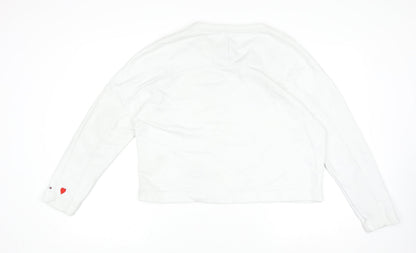 Womens UK Size L Tommy Hilfiger White Pullover Sweatshirt