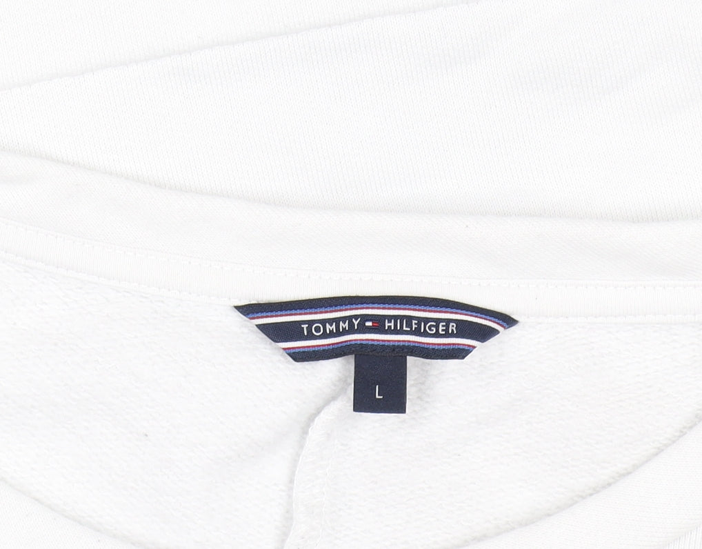 Womens UK Size L Tommy Hilfiger White Pullover Sweatshirt