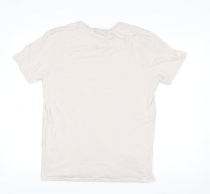 Womens UK Size L Closure London Beige Basic T-Shirt