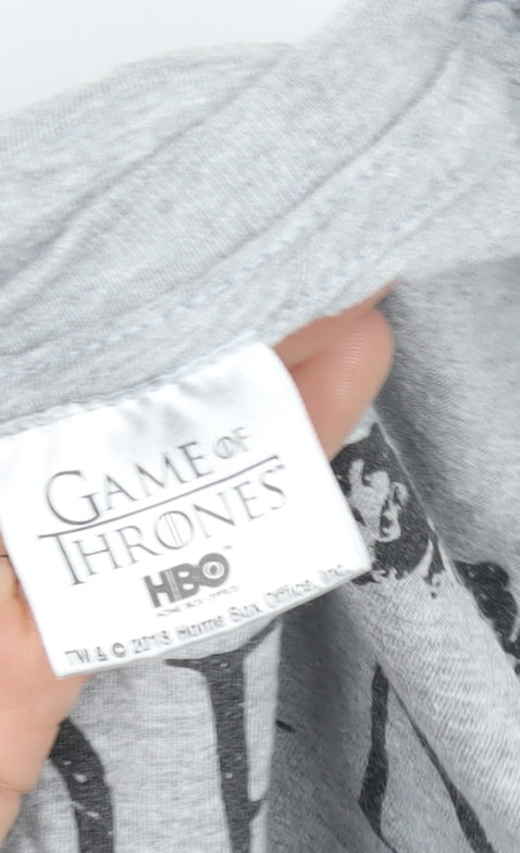 Unisex Adults UK Size L Game Of Thrones Grey Basic T-Shirt