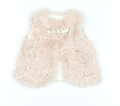 St. Bernard for Dunnes Stores Pink Faux Fur Waistcoat 6-9 Months Baby Girls