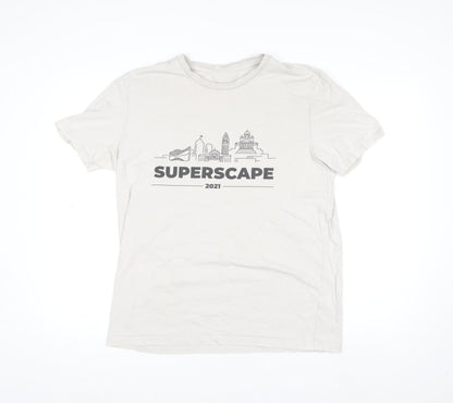 Supermetrics Men White SUPERSCAPE 2021 Graphic Cotton T-Shirt M