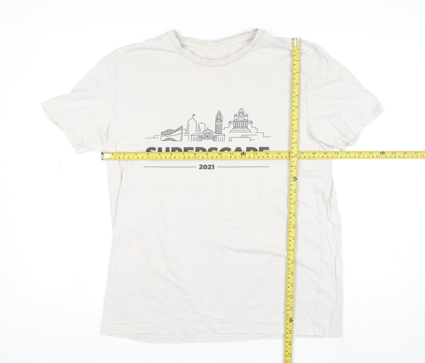 Supermetrics Men White SUPERSCAPE 2021 Graphic Cotton T-Shirt M