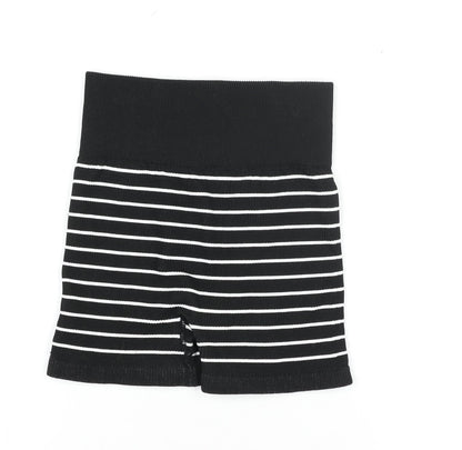 Dunnes Stores Women’s Black Striped Ribbed Biker Shorts XS