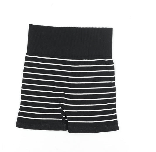Dunnes Stores Women’s Black Striped Ribbed Biker Shorts XS