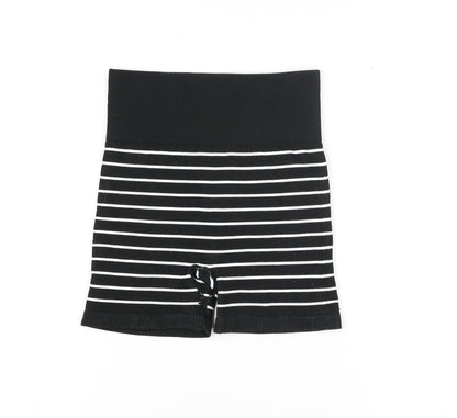 Dunnes Stores Women’s Black Striped Ribbed Biker Shorts XS