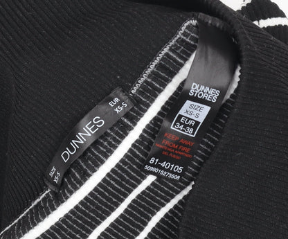 Dunnes Stores Women’s Black Striped Ribbed Biker Shorts XS