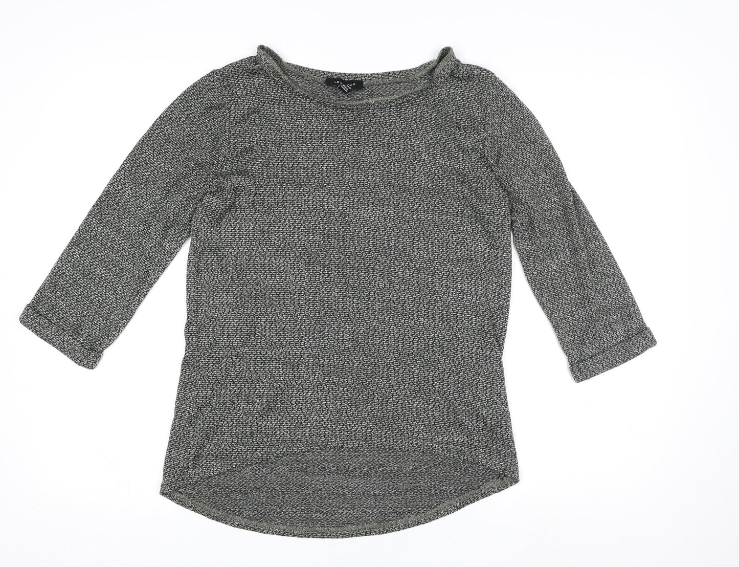 Womens UK Size 8 New Look Grey Basic T-Shirt