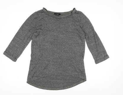 Womens UK Size 8 New Look Grey Basic T-Shirt