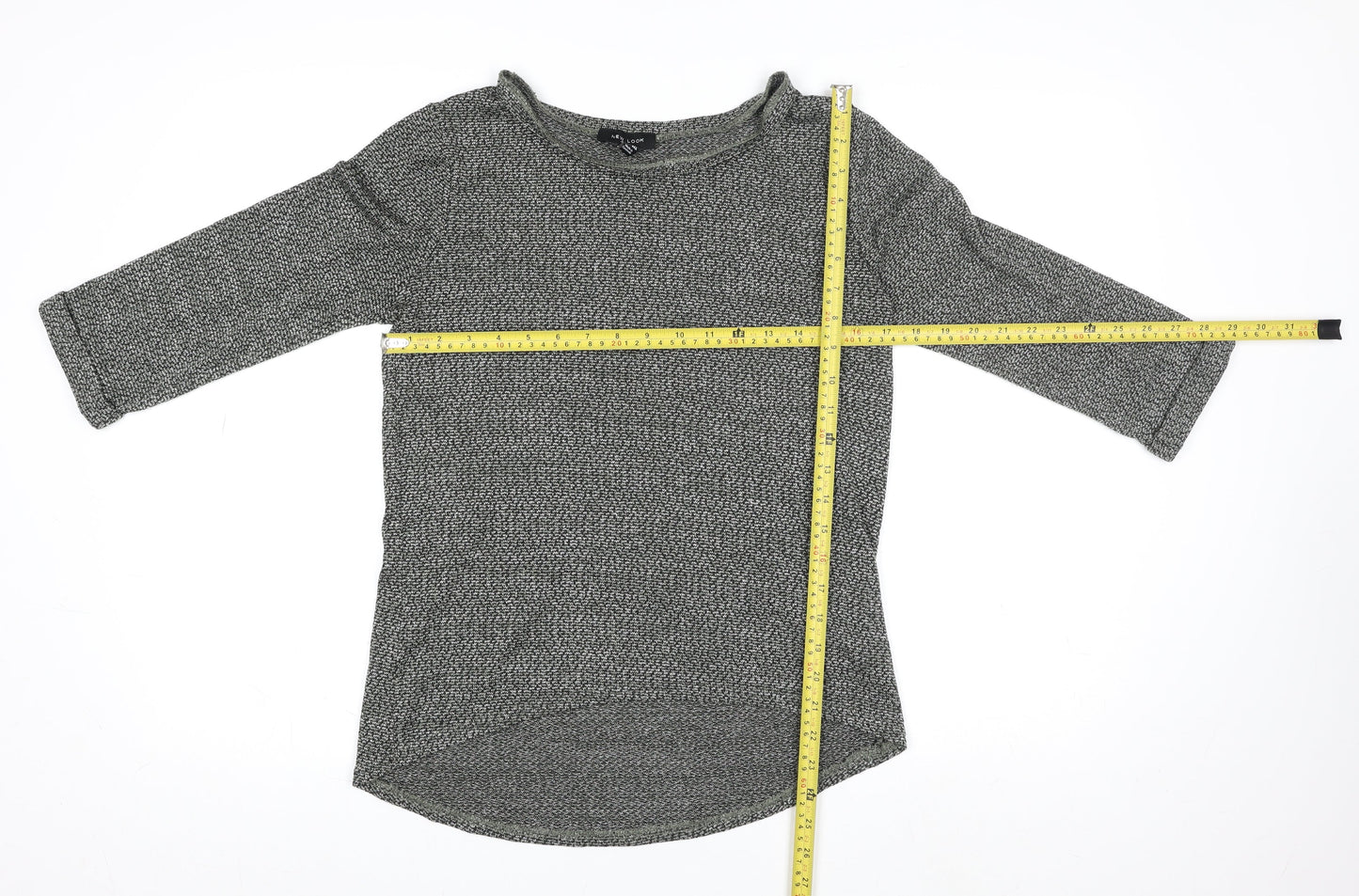 Womens UK Size 8 New Look Grey Basic T-Shirt