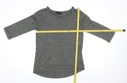 Womens UK Size 8 New Look Grey Basic T-Shirt