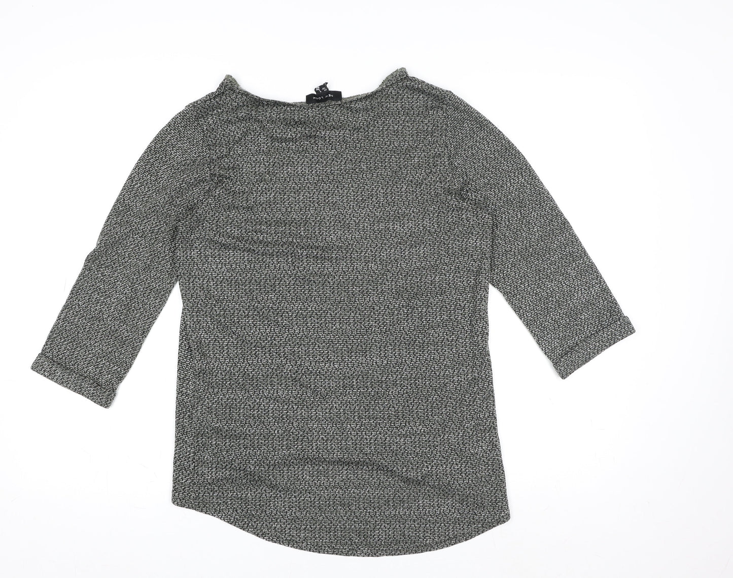 Womens UK Size 8 New Look Grey Basic T-Shirt