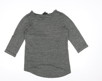 Womens UK Size 8 New Look Grey Basic T-Shirt