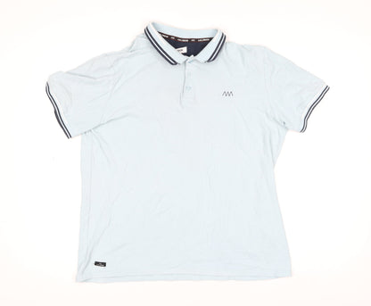 A.M London Men's Light Blue Cotton Polo Shirt Size L Short Sleeve