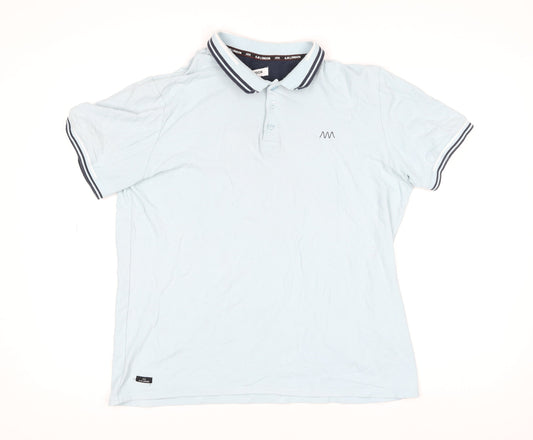 A.M London Men's Light Blue Cotton Polo Shirt Size L Short Sleeve