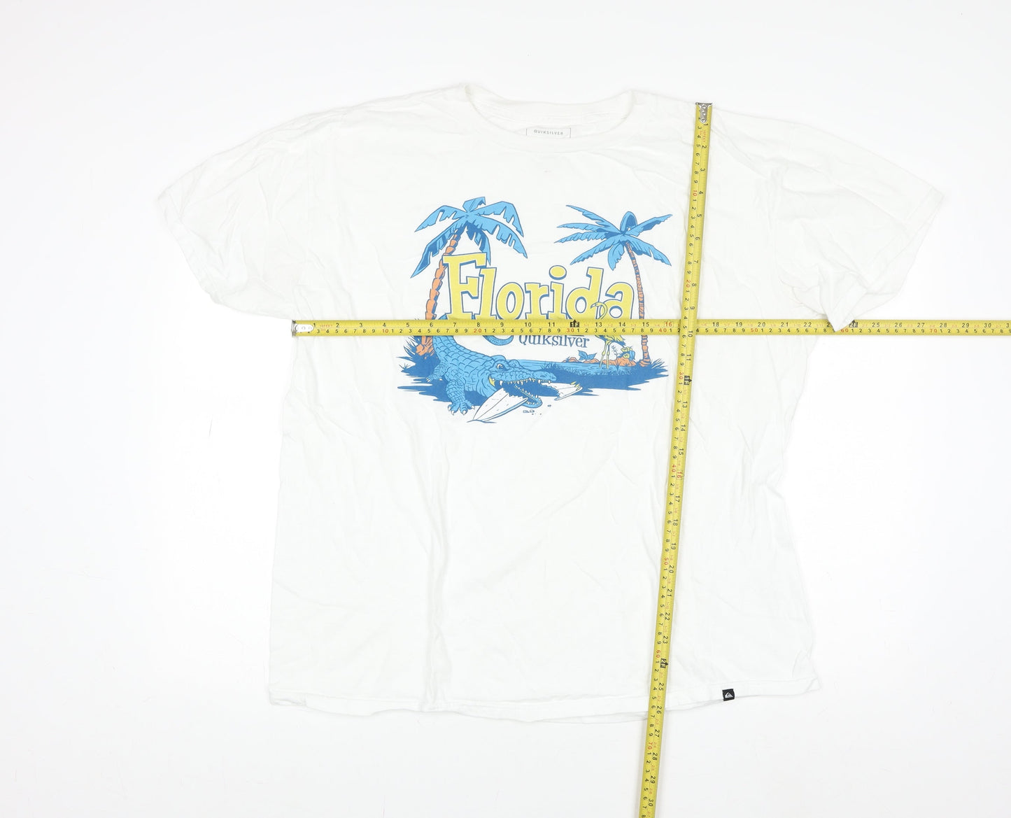 Quiksilver Men's White XL Florida Graphic Regular Fit T-Shirt