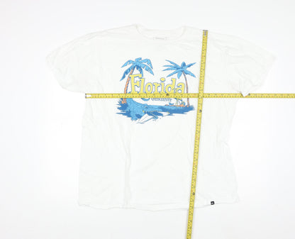 Quiksilver Men's White XL Florida Graphic Regular Fit T-Shirt