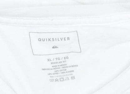 Quiksilver Men's White XL Florida Graphic Regular Fit T-Shirt