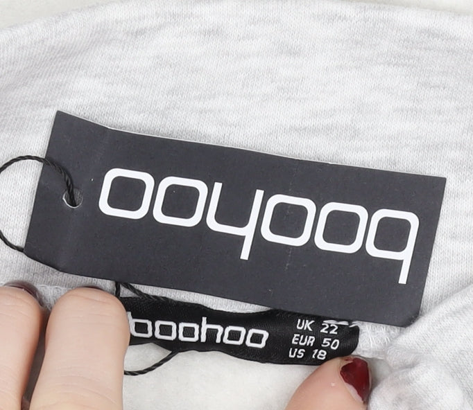 Womens UK Size 22 Boohoo Grey Pullover Sweatshirt