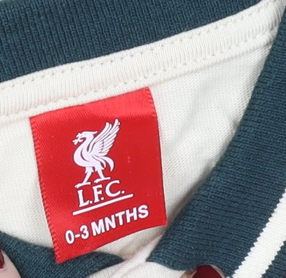 Liverpool FC Beige Baby Polo Babygrow 0-3 Months Short Sleeve Cotton