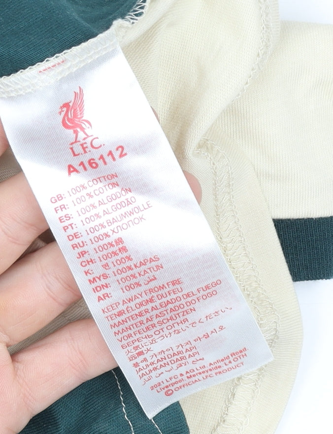 Liverpool FC Beige Baby Polo Babygrow 0-3 Months Short Sleeve Cotton