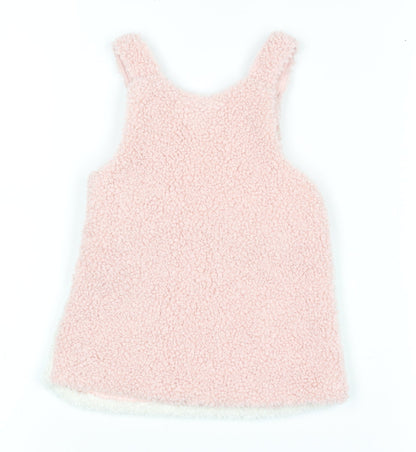 F&F Fred & Flo Pink Unicorn Fleece Sleeveless Pullover Jumper 3-6 Months