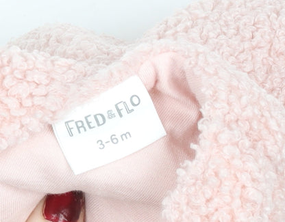 F&F Fred & Flo Pink Unicorn Fleece Sleeveless Pullover Jumper 3-6 Months