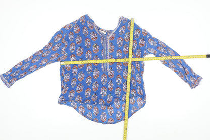 Womens UK Size L Natura Blue Bohemian Blouse