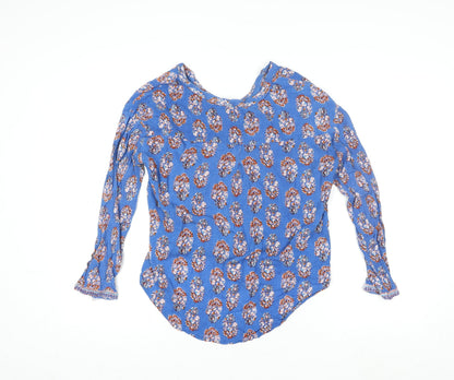 Womens UK Size L Natura Blue Bohemian Blouse