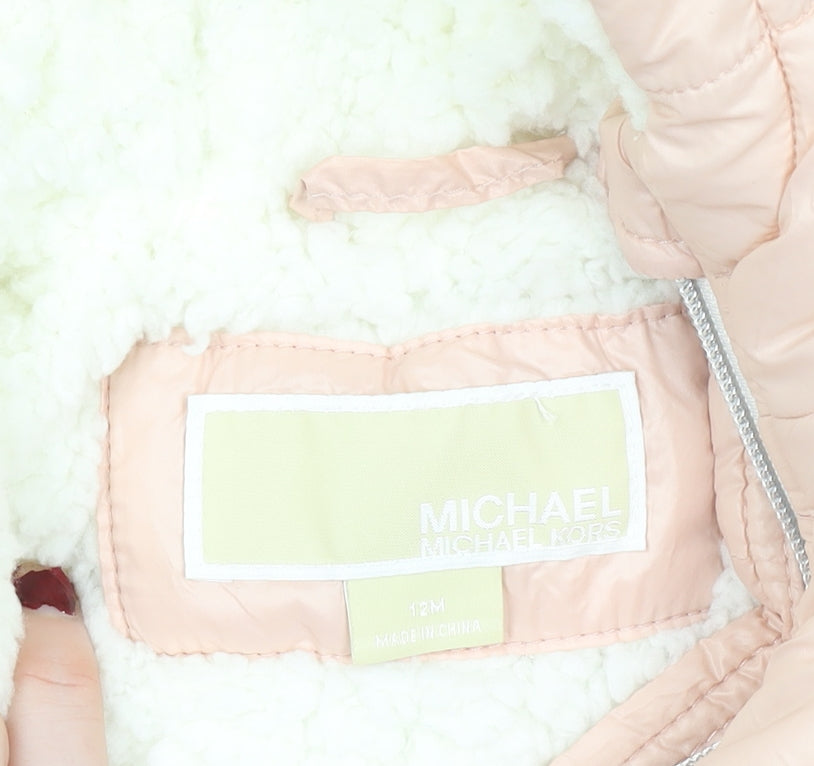 Girls UK Size 12 Months Michael Michael Kors Pink Puffer Jacket