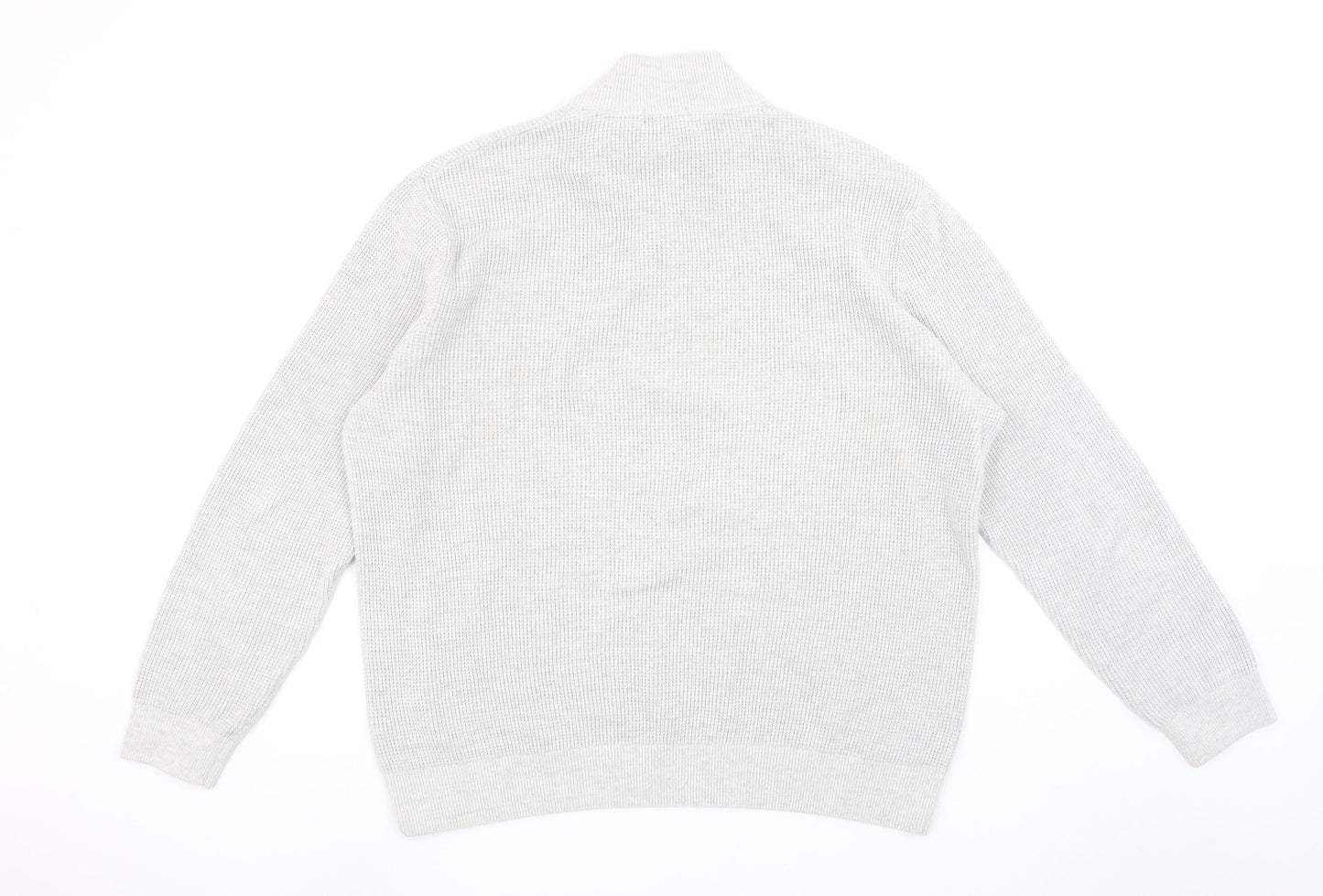 Gazman Men’s Grey Cotton Half Zip Waffle Knit Jumper XL