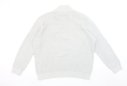 Gazman Men’s Grey Cotton Half Zip Waffle Knit Jumper XL