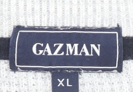 Gazman Men’s Grey Cotton Half Zip Waffle Knit Jumper XL