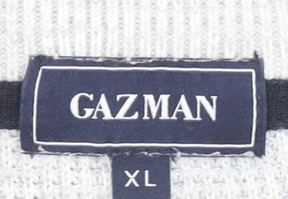 Gazman Men’s Grey Cotton Half Zip Waffle Knit Jumper XL