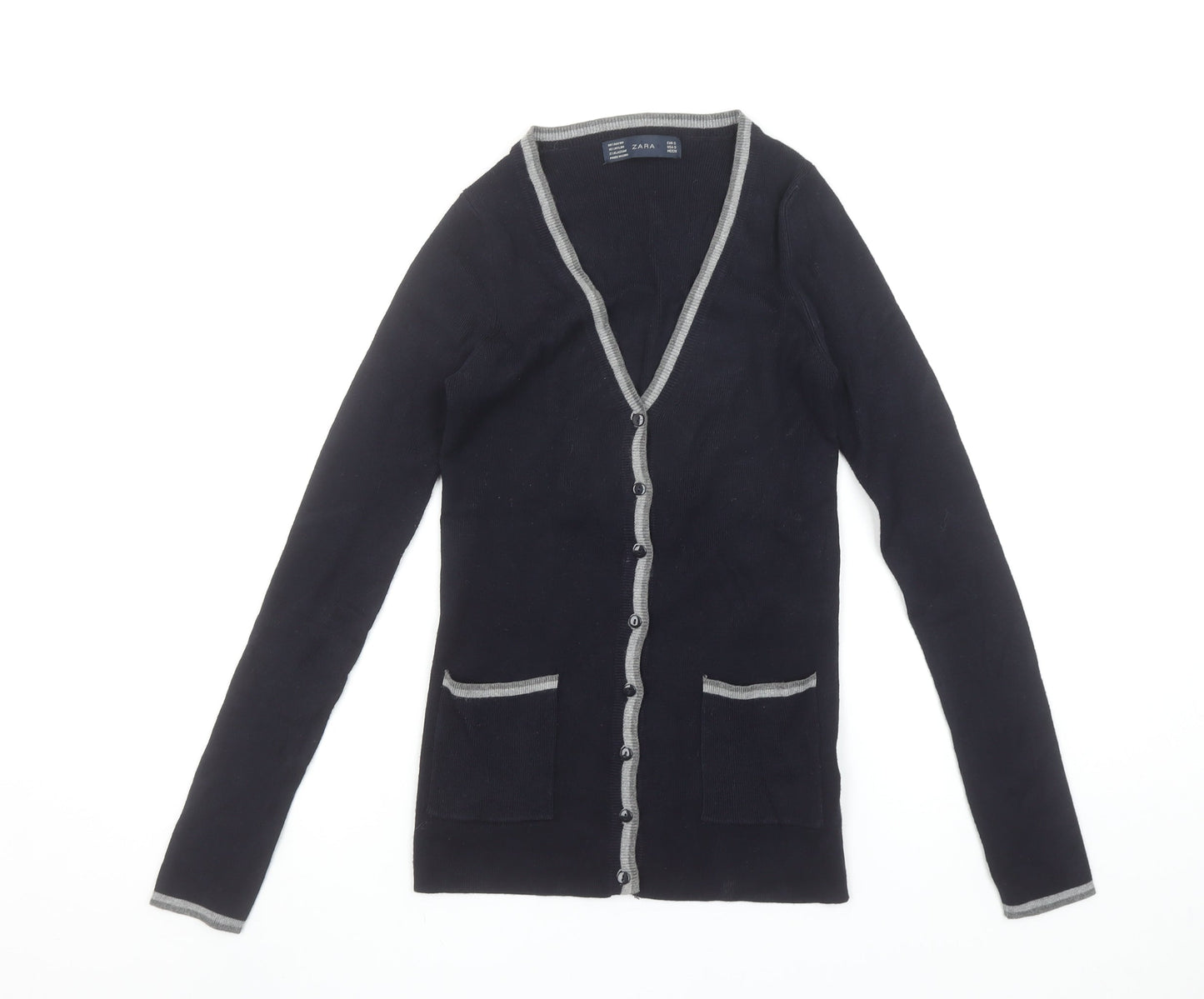 Womens UK Size S Zara Black Cardigan Jumper