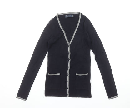 Womens UK Size S Zara Black Cardigan Jumper