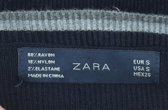Womens UK Size S Zara Black Cardigan Jumper