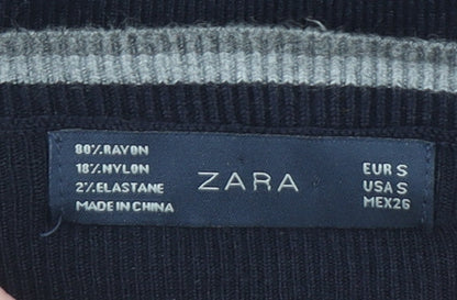 Womens UK Size S Zara Black Cardigan Jumper
