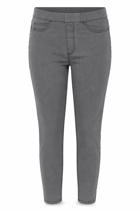 Front view of Dunnes women’s grey, size UK 12, jegging stretch slim jeans