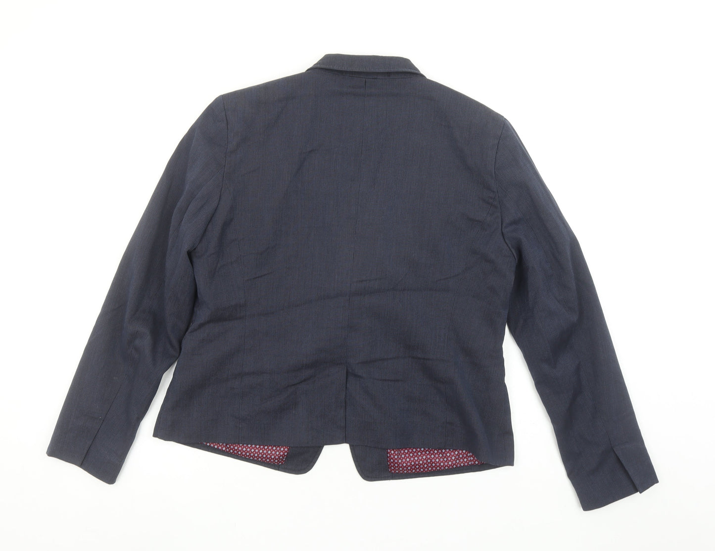 Brook Taverner Women's Navy Blazer Size 14 Regular Classic Single-Breasted Jacket