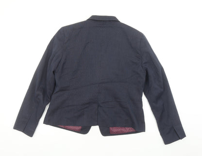 Brook Taverner Women's Navy Blazer Size 14 Regular Classic Single-Breasted Jacket