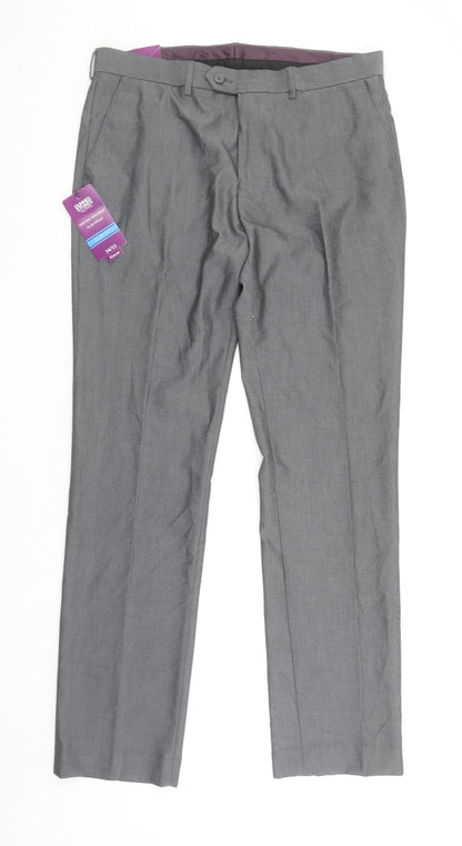 Dunnes Stores Men's Grey Slim Fit Dress Pants 34W 33L Trouser