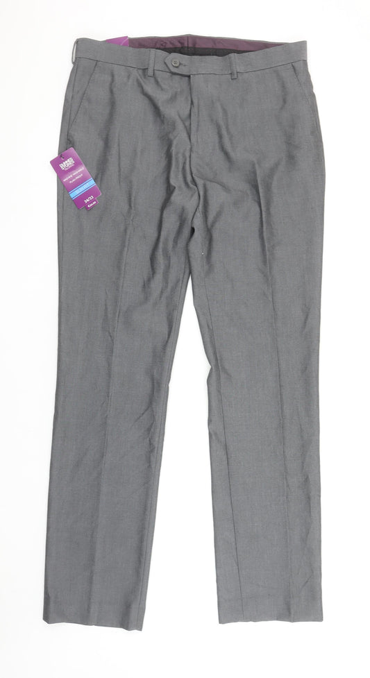 Dunnes Stores Men's Grey Slim Fit Dress Pants 34W 33L Trouser
